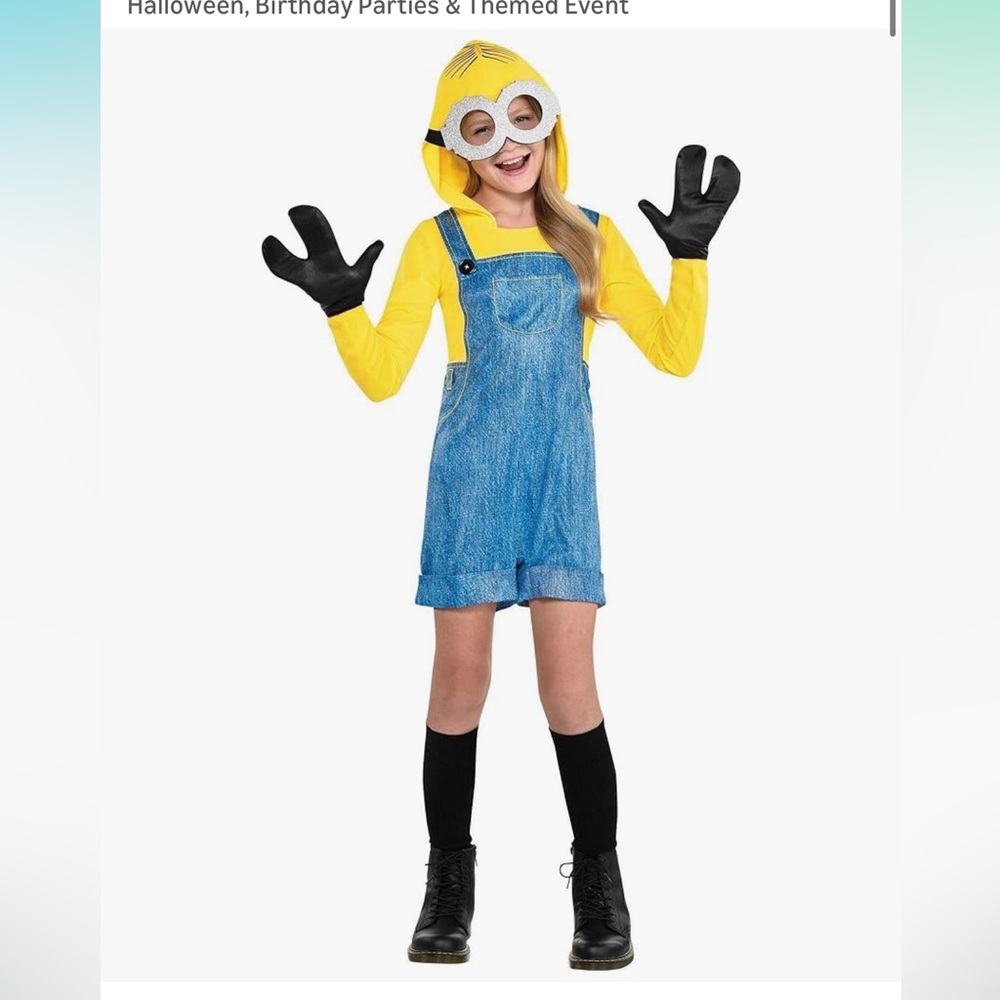 Minions romper costume with gloves and goggles